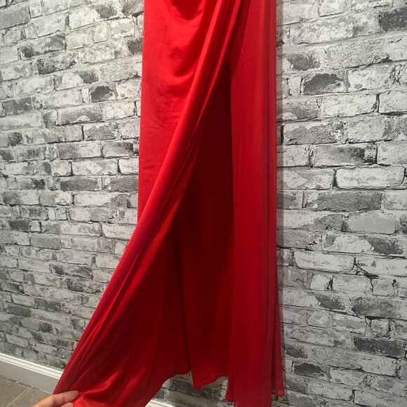 EUC Xscape Strapless Beaded Cut Out Back Prom Dress Size 0 (Red) STYLE# XS6876 - Picture 11 of 15